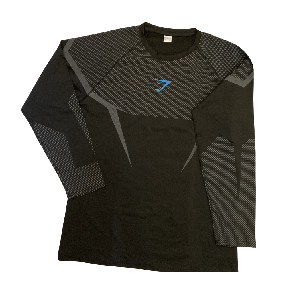 T-shirt de Compression manche longue ONIX V6 – Logo Bleu – Image 3