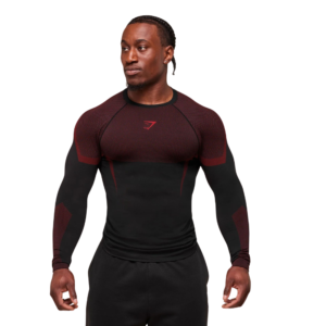 T-shirt de Compression manche longue ONIX V6 – Noir/Bordeaux